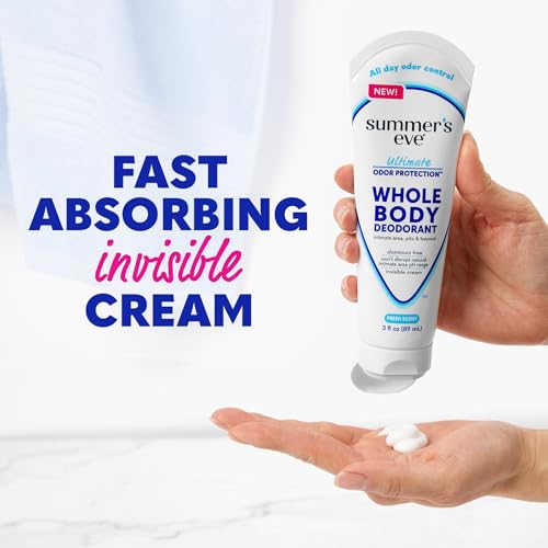 Summer's Eve Whole Body Deodorant Cream for Women Fresh Scent 3 Fl Oz
