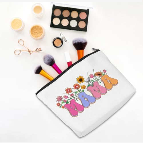 Mama Floral Makeup Bag & Toiletry Pouch for Mom Birthday Gift