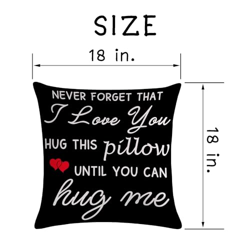 Never Forget I Love You Throw Pillow Cover - 18x18 Linen Cushion Case (N Forget B)