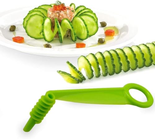 Juroicessry Spiral Vegetable Slicer - Portable Manual Carrot and Cucumber Cutter