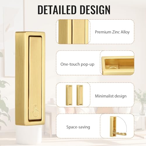 4 Folding Coat Hooks - Gold Zinc Alloy Towel & Purse Hangers