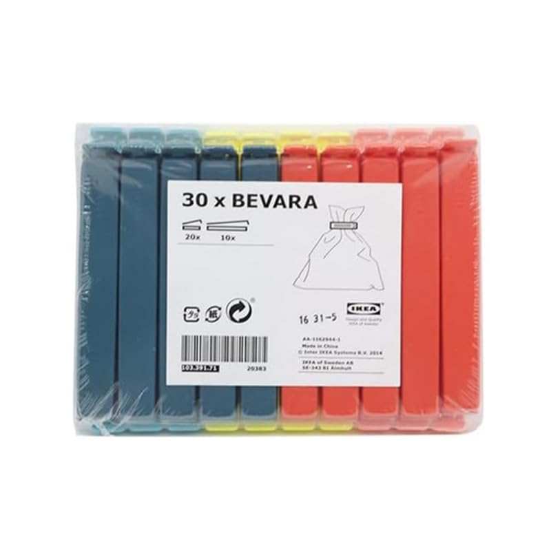 IKEA Bevara Food Bag Sealing Clips - 30 Pack Multicolor Set