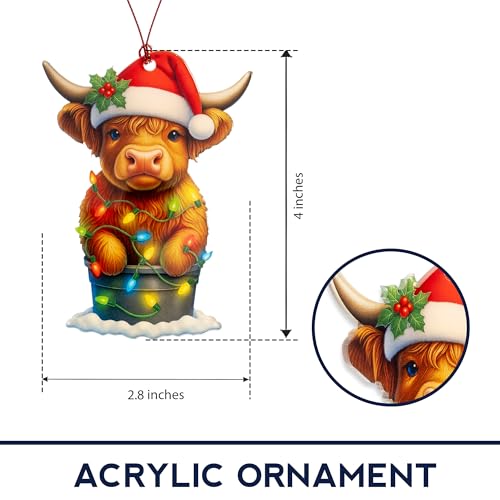 Highland Cow Christmas Ornament - Festive Farmhouse Decor