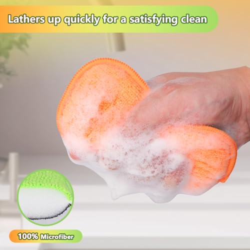 GLIMGLINT 12 Pack Multicolor Non-Scratch Microfiber Dish Sponges