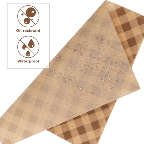 100 Waxed Deli Paper Sheets, 7.1in Brown Greaseproof Paper