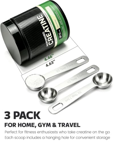 MIMORE Stainless Steel 5g Scoop - 3 Pack for Accurate Creatine Measurement