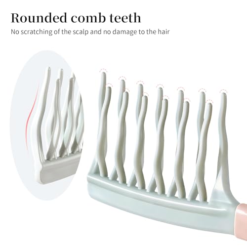 AMZWISH Wide Tooth Comb for Curly Hair with Double-Layer Wavy Teeth