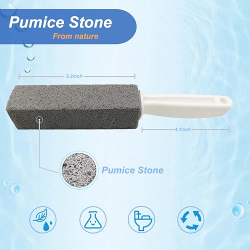 Pumice Stone Toilet Bowl Cleaner with Handle - 4 Pack