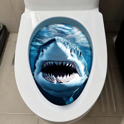 Shark Toilet Decoration Sticker - Waterproof Self-Adhesive Decal