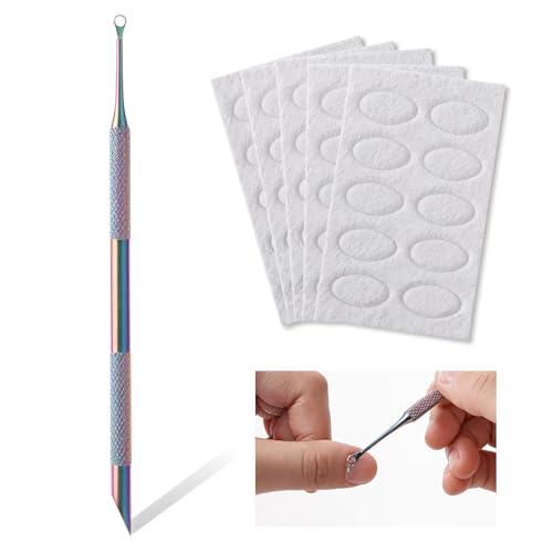 Grevosea Dual-Ended Stainless Steel Cuticle Pusher with 5 Sanding Refills