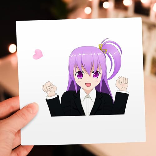 Anime Manga Greeting Card for Her - Cute Cartoon Character