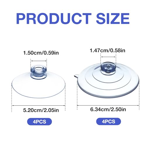 Suction Cup Sponge Holder Replacement Set - 8 Pcs, 2 & 2.5 Inch