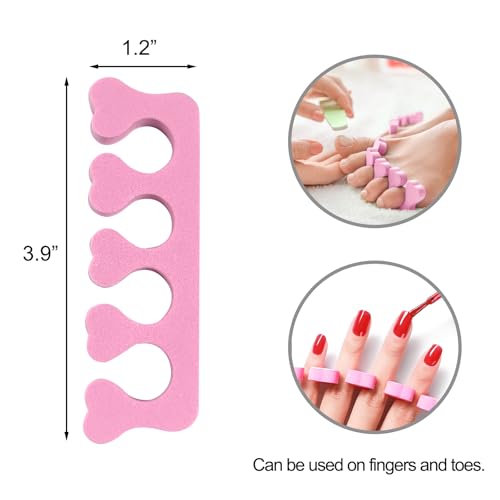 Quacc Soft Sponge Toe Separators 12-Pack for Pedicure and Nail Art