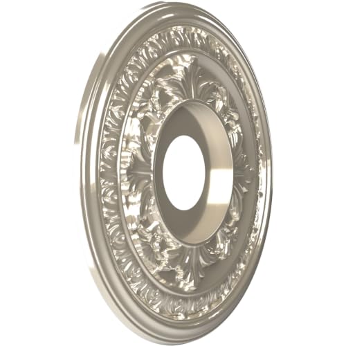Ekena Millwork 16-inch Bright Chrome Baltimore Thermoformed PVC Ceiling Medallion - Fits Canopies up to 6.5"
