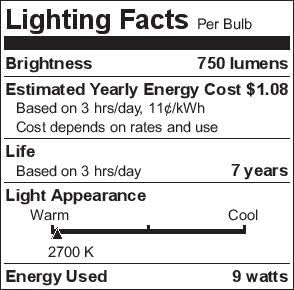 Sylvania ECO LED Light Bulb - 60W Equivalent, 9W Energy Efficient, Soft White 2700K - 8 Pack