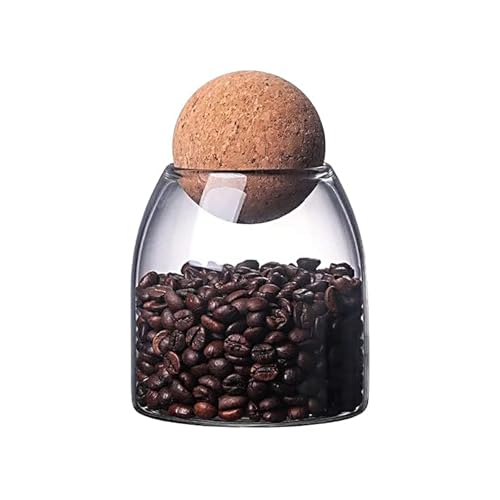 500ml Round Glass Candy Jar with Spherical Cork Lid