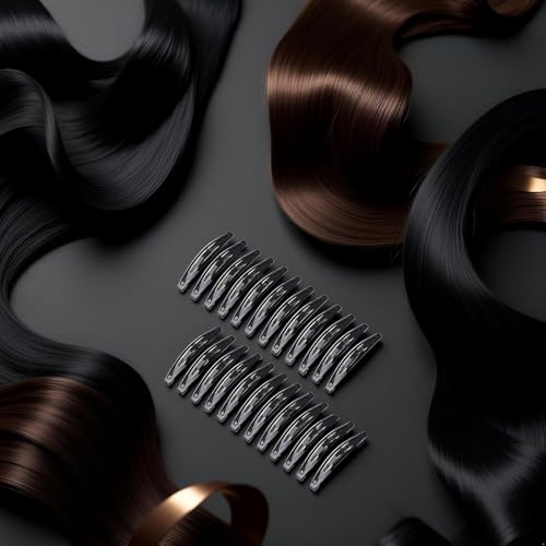 Large Metal Snap Hair Clips 24Pcs Black No-Slip Styling Barrettes