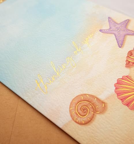 Thinking of You Greeting Card with Rose Gold Foil & Envelope - 5" x 7"