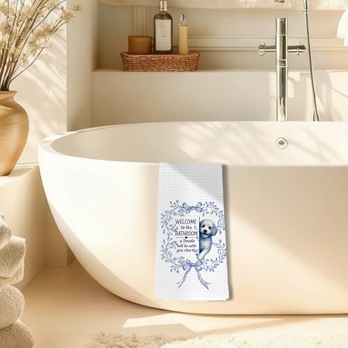 Blue and White Chinoiserie Decorative Hand Towels - 16x24 Inch