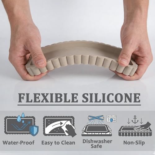 Small Silicone Bathroom Vanity Tray - Multi-Purpose Sink Organizer