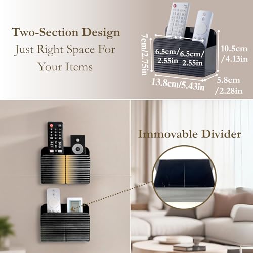 LINFIDITE Wall-Mounted Remote Control Holder for 2-4 Remotes