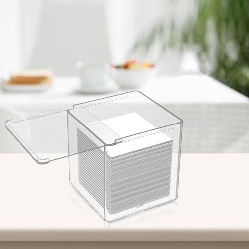 Clear Acrylic Tissue Box Holder 5.1" for Bathroom & Kitchen
