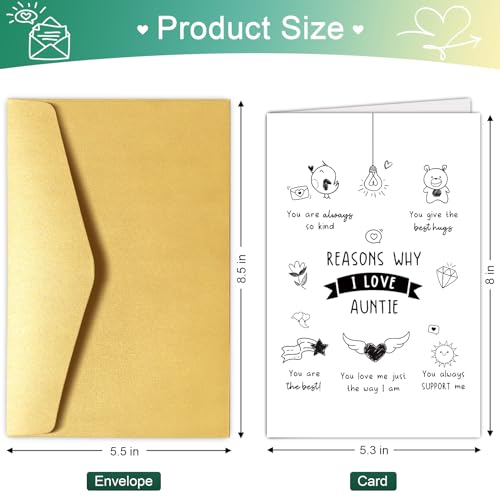 Chenive Birthday and Mother's Day Card for Auntie - Elegant Appreciation Gift