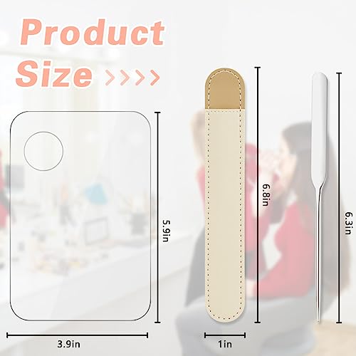 Aolso Acrylic Makeup Mixing Palette with Spatula and Leather Case