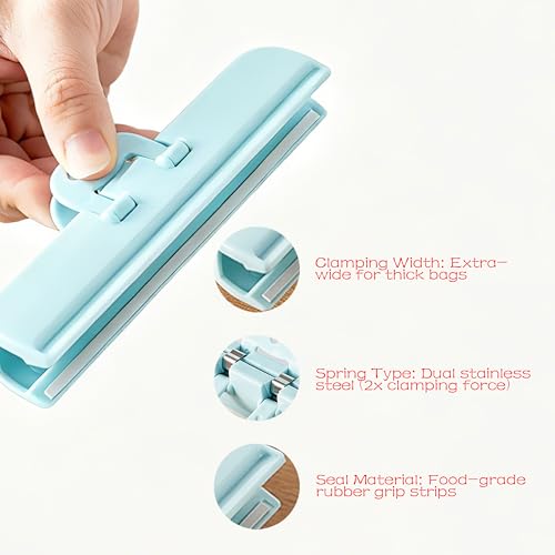 Heavy Duty Airtight Bag Clips - 6-Pack for Food Storage & Organization