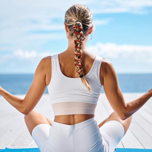 HJZHII 3PCS Spiral Braided Hair Ties Long Ponytail Holder Wrap for Sports