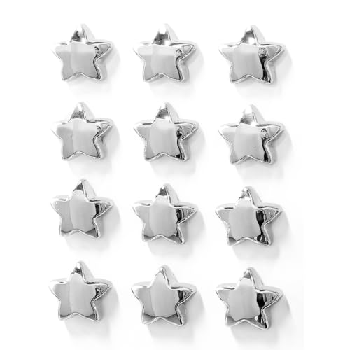 Silver 12PCS Star Refrigerator Magnets Set - Yhobrezy
