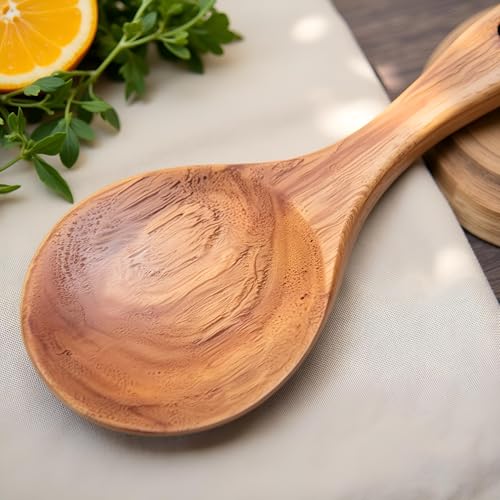 7-Inch Natural Wooden Rice Spoon - Non-Stick Serving Paddle