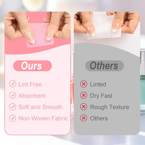 Seonggong Lint Free Nail Wipes 540PCS - Soft Polish Remover Pads for Manicure
