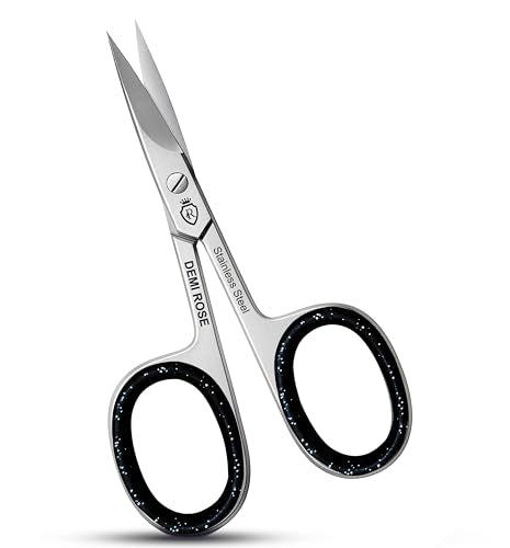 DEMI ROSE Curved Nail Scissors & Precision Grooming Cuticle Scissors