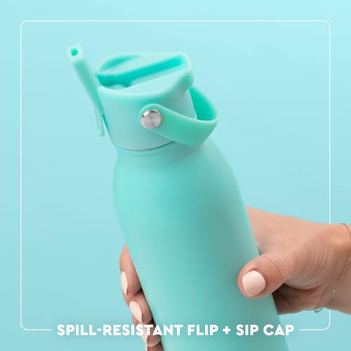 Swig Life 20oz Insulated Water Bottle, Travel Water Bottle with Straw and Lid, Cup Holder Friendly, Stainless Steel (Matte Black)