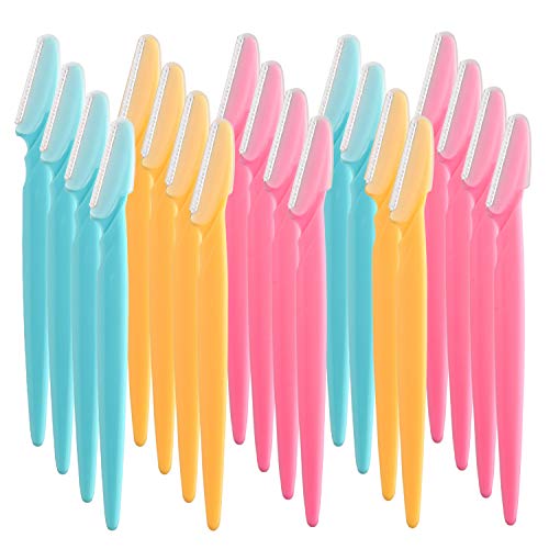 FEPITO 20-Pack Eyebrow Razor and Face Hair Trimmer with Stainless Steel Blades