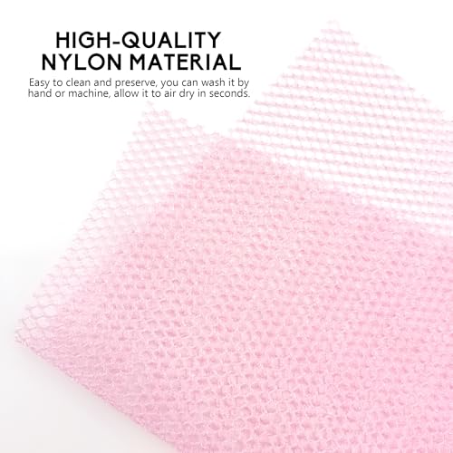 Quacc African Exfoliating Net Sponge - Pink Long Nylon Bath Mesh