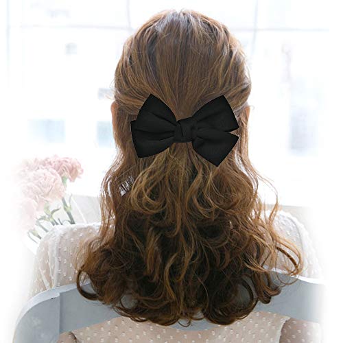 ZCMG Black Bow Hair Clips Large Bowknot Barrettes 4 Pack