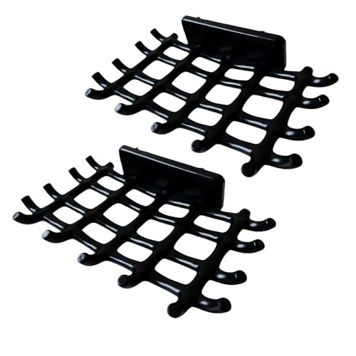 Self-Draining Wall-Mounted Soap Holder - 2-Pack, Black