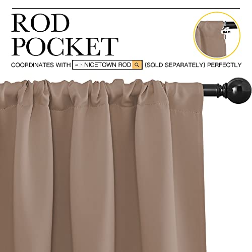 NICETOWN Blackout Curtains Set of 2, Cappuccino, 34" x 72"