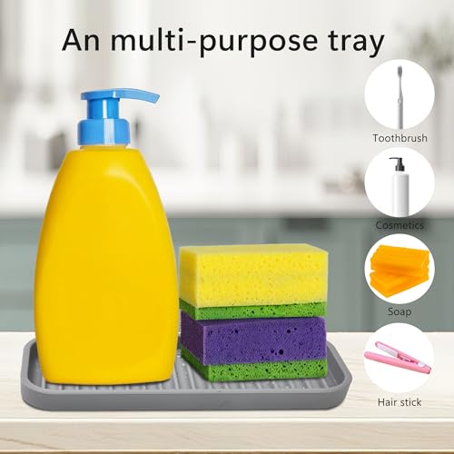 Mofason Silicone Sink Caddy - 2 Pack Kitchen Sponge & Soap Holder