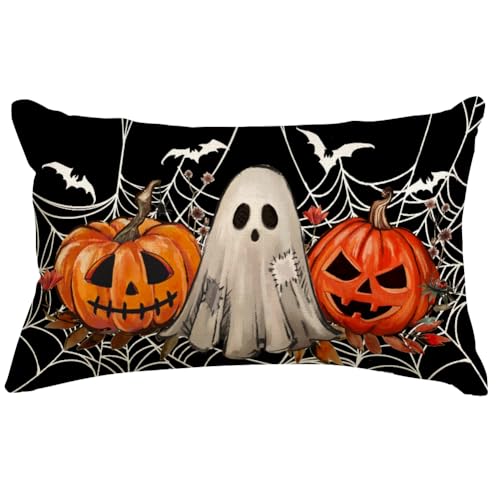 Halloween Pillow Covers 12x20 - Ghosts & Jack O Lantern Design