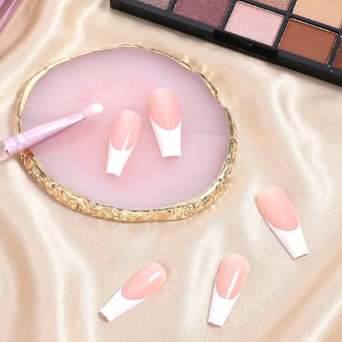 Kynigo Resin Nail Art Palette with Gilded Edge for Color Mixing Pink