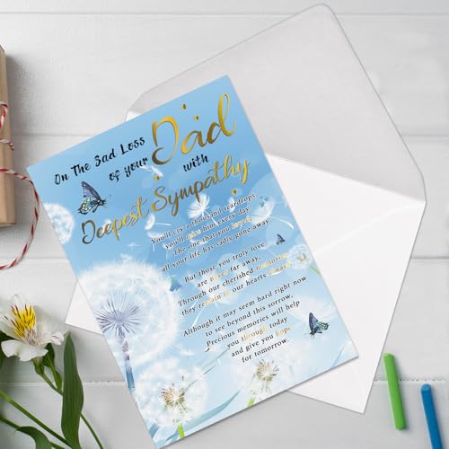 Heartfelt Sympathy Card for Loss of Dad - Card-248, Condolence Gift