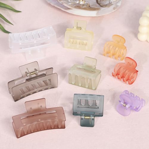 CHANDAT 9-Piece Hair Claw Clips Set - Matte Non-Slip Hair Accessories