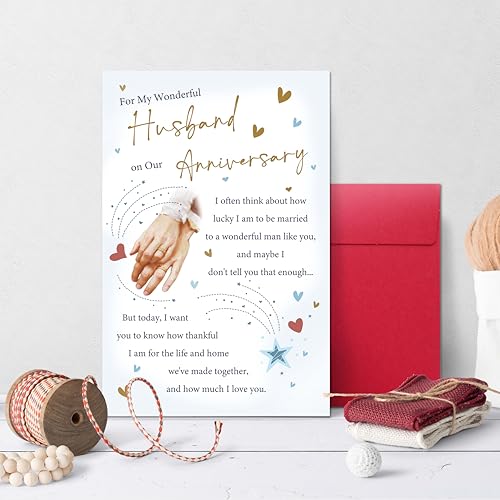 Romantic Husband Anniversary Card - Heartfelt Love Greeting