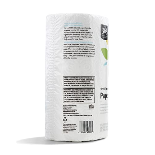 365 Jumbo Paper Towels - 100% Recycled, Ultra-Strong, 135 Sheets
