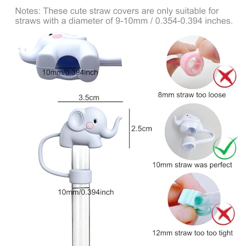 Elephant Silicone Straw Cover for Stanley Tumbler 10mm Straw Cap