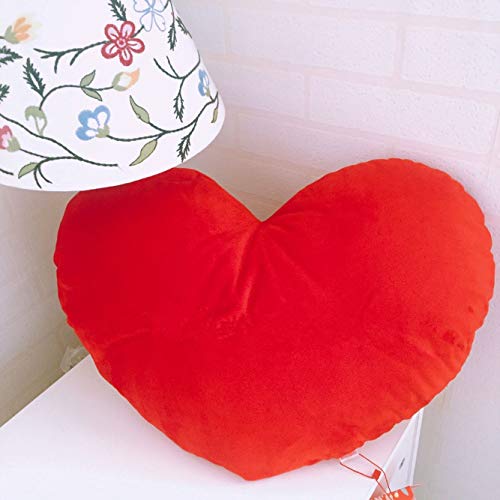 Cute Heart Shaped Plush Pillow Cushion - 11.8 Inch Red