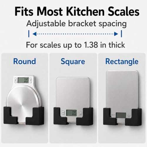 TUNIKO Magnetic Kitchen Scale Holder - Wall-Mount Storage Organizer
